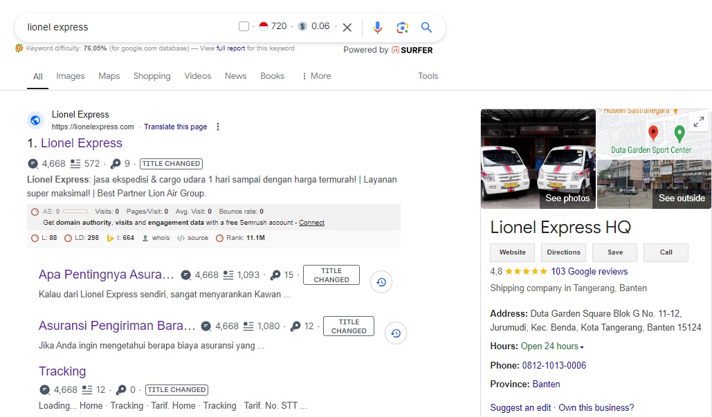 Ulasan Lionel Express di Google