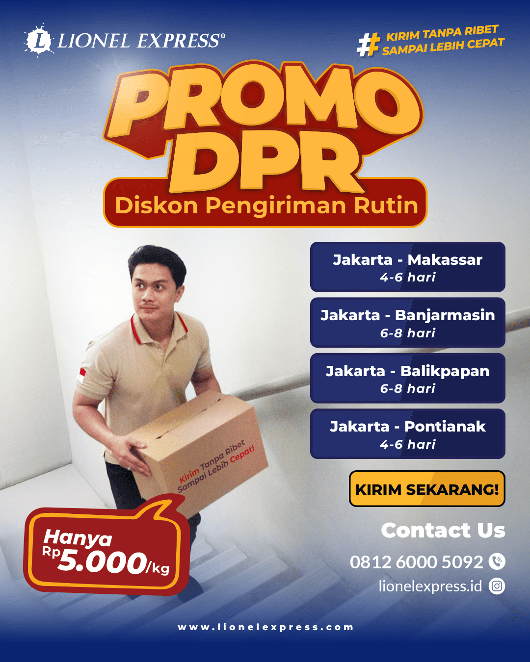 Promo DPR (Diskon Pengiriman Rutin) Hanya Rp5.000/kg!